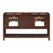 Avanity Zoe 60 inch Double Sink Bathroom Vanity Walnut Cabinet Only Back View