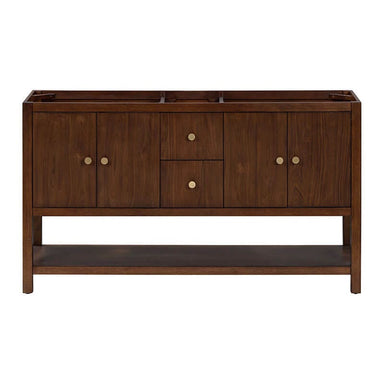 Avanity Zoe 60 inch Double Sink Bathroom Vanity Walnut Cabinet Only