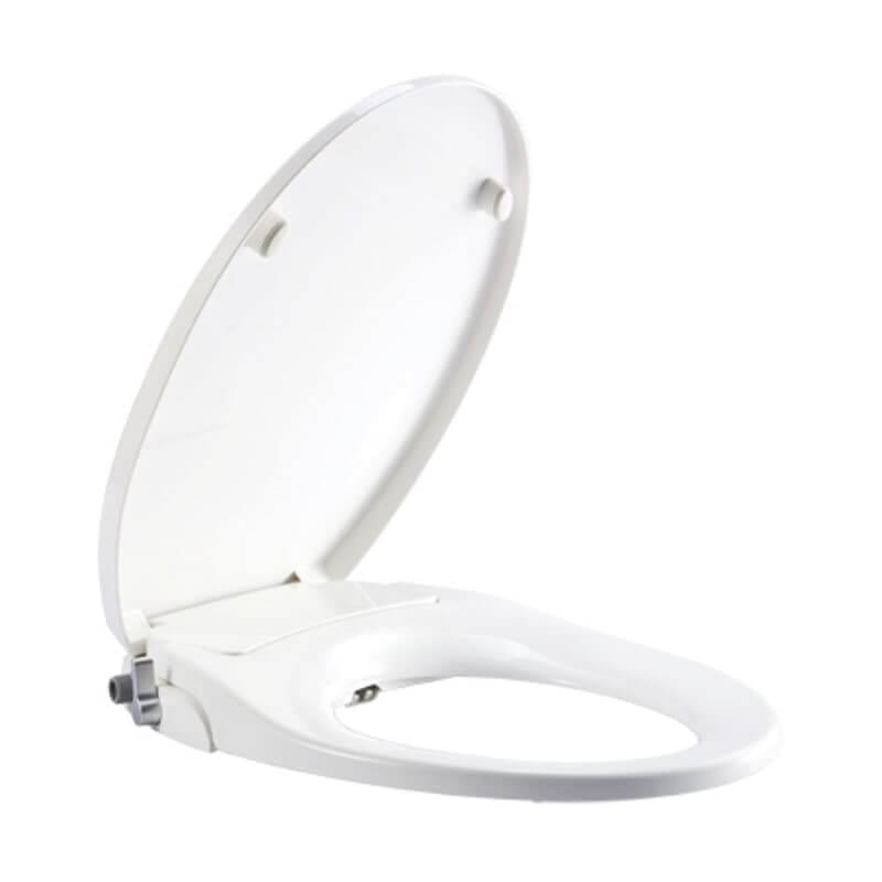 axent elongated bidet seat corner view open lid