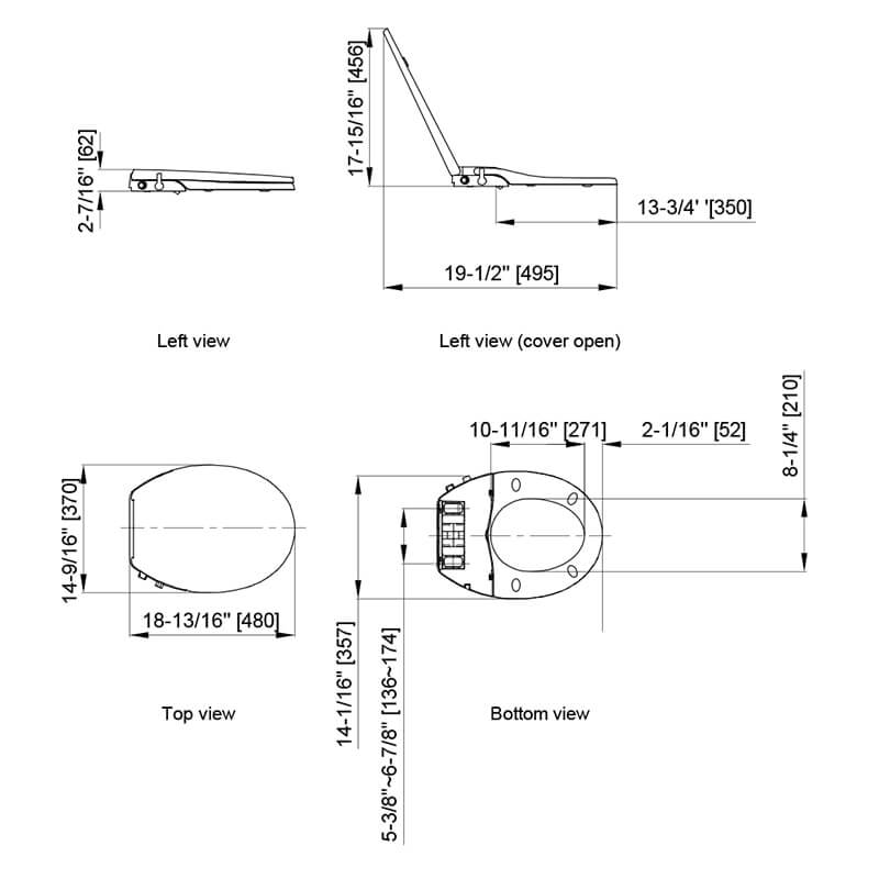 axent fb 108 round bidet seat dimensions