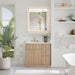 Barnett 36 Single Bathroom Vanity with Top Natural Oak Front View