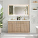 Barnett 60 Double Bathroom Vanity with Top Natural Oak Front View
