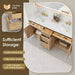Barnett 72 Double Bathroom Vanity with Top Natural Oak Suffient Storage
