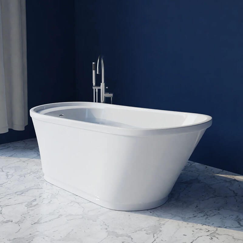 Bella B6630 66 x 30 Inch Freestanding Soaker Tub Chrome Floor-Mounted Faucet