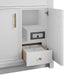 Bellshire 30 Inch Single Vanity in Bright White Open Drawer Up Close