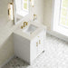 Bellshire 30 Inch Single Vanity in Bright White With Siberian Silestone Top