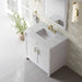 Bellshire 36 Inch Single Vanity in Bright White With Ethereal Noctis Silestone Top