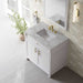 Bellshire 36 Inch Single Vanity in Bright White With Siberian Silestone Top