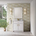 Bellshire 36 Inch Single Vanity in Bright White With Single Hole Faucet White Zeus Silestone Top Backsplash