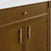 Bellshire 36 Inch Single Vanity in Honey Oak With Champagne Brass Knobs and Pulls