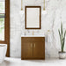 Bellshire 36 Inch Single Vanity in Honey Oak With Single Hole Faucet White Zeus Silestone Top Backsplash
