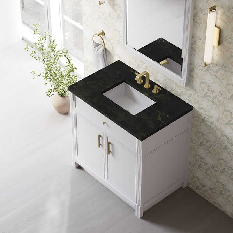Bellshire 36" Single Vanity in Bright White With Phantome Eclos Top