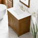 Bellshire 36" Single Vanity in Honey Oak With White Zeus Silestone Top