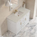 Bellshire 48 Inch Single Vanity in Bright White With Siberian Silestone Top