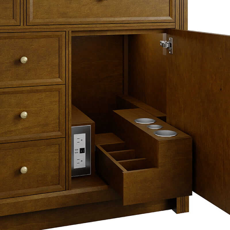 Bellshire 48" Single Vanity in Honey Oak With Integrated USB 120V Outlet