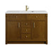 Bellshire 48" Single Vanity in Honey Oak With Single Hole Faucet White Zeus Silestone Top Backsplash