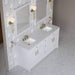 Bellshire 72 Double Vanity Bright White in Eternal Jasmine Pearl Silestone Top