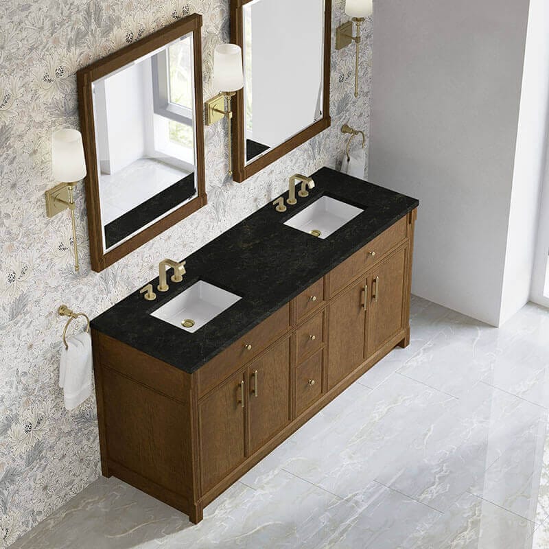 Bellshire 72 Double Vanity Honey Oak in Phantome Eclos Top
