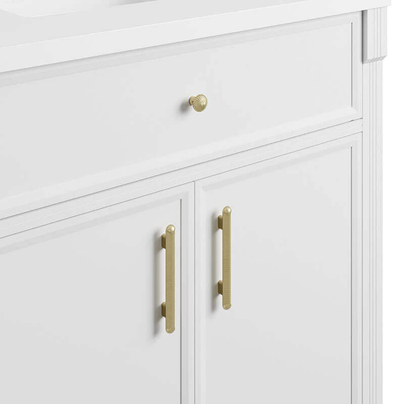 Bellshire 72 Inch Double Vanity Bright White Cabinet Only Close Up