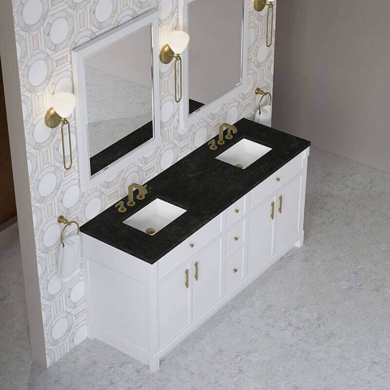 Bellshire 72 Inch Double Vanity Bright White in Phantome Eclos Top