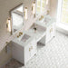Bellshire 84 Dual Vanity With 24 Make-Up Counter Bright White in Ethereal Noctis Top