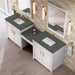 Bellshire 96 Dual Vanity With 24 Make-Up Counter Bright White in Parisien Bleu Silestone Top