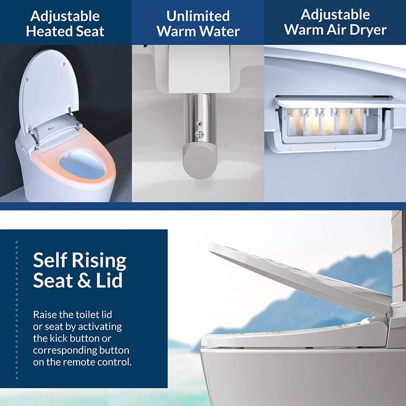 bio bidet discovery dlx smart bidet toilet self rising lid