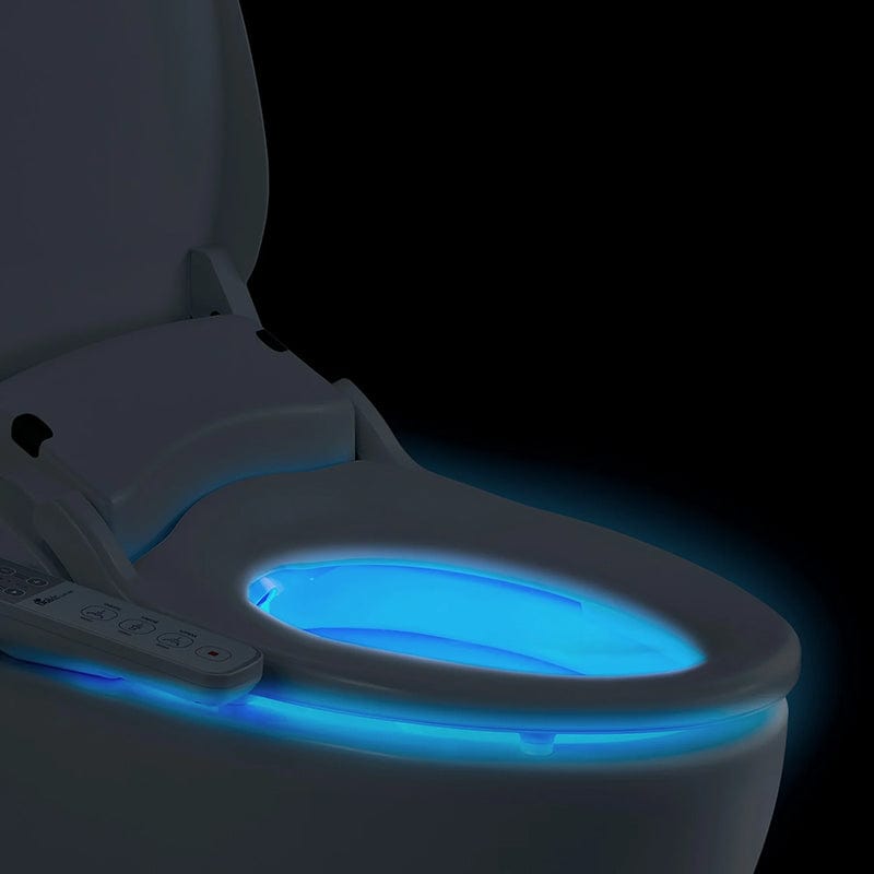 bio bidet slim one bidet toilet seat corner view night light