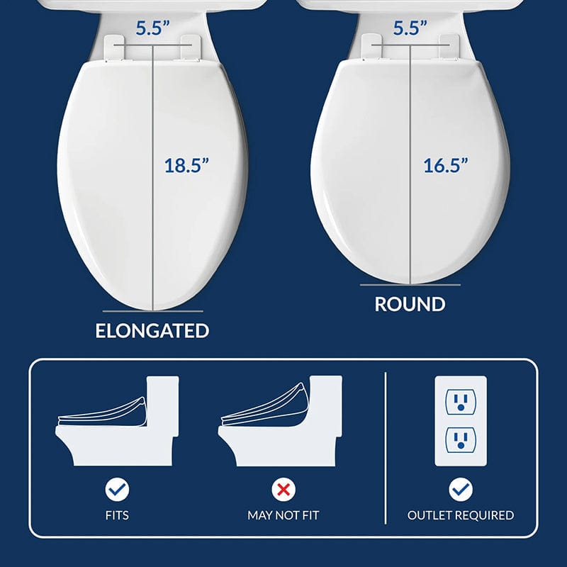 bio bidet slim one bidet toilet seat elongated and round dimensions