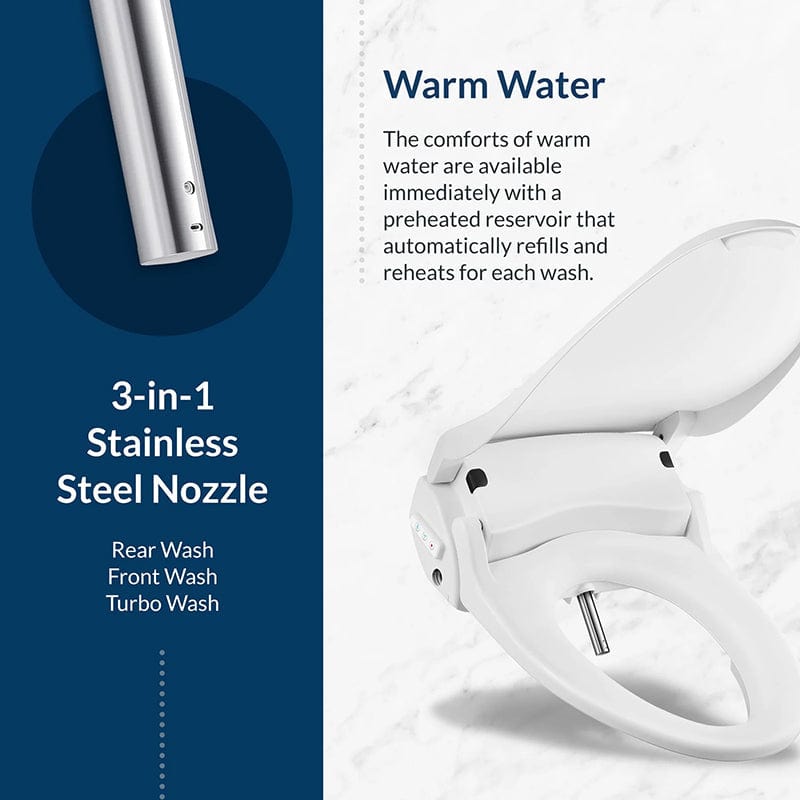 bio bidet slim two bidet toilet seat 3 in 1 stainless steel nozzle