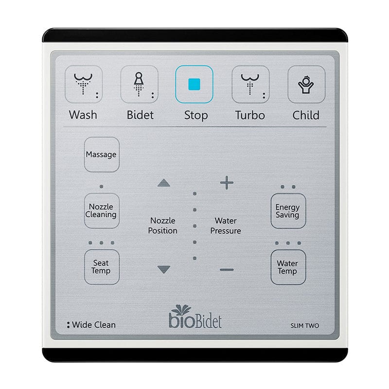 bio bidet slim two bidet toilet seat remote control front view