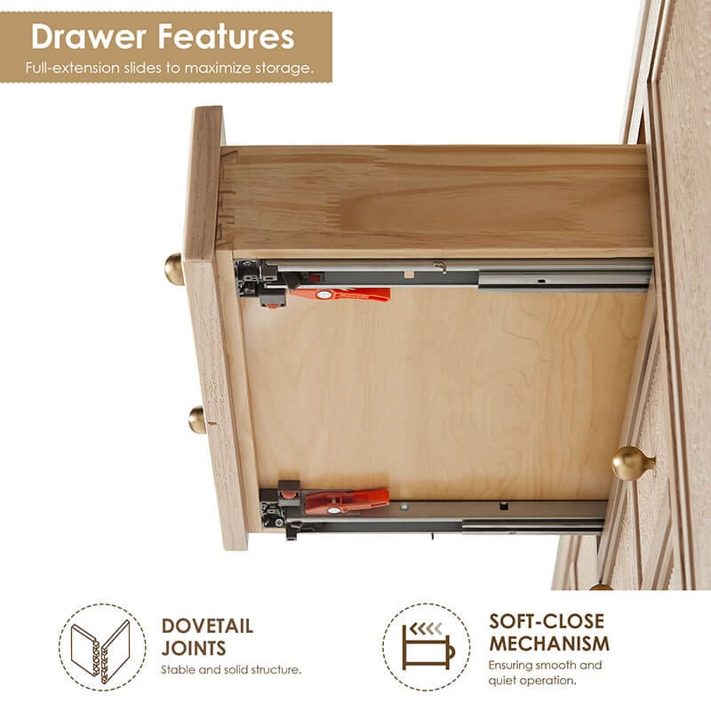 Blaise 60 inch Double Bathroom Vanity with Top Light Oak Dovetail Joints