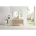 Blaise 60 inch Double Bathroom Vanity with Top Light Oak Front View