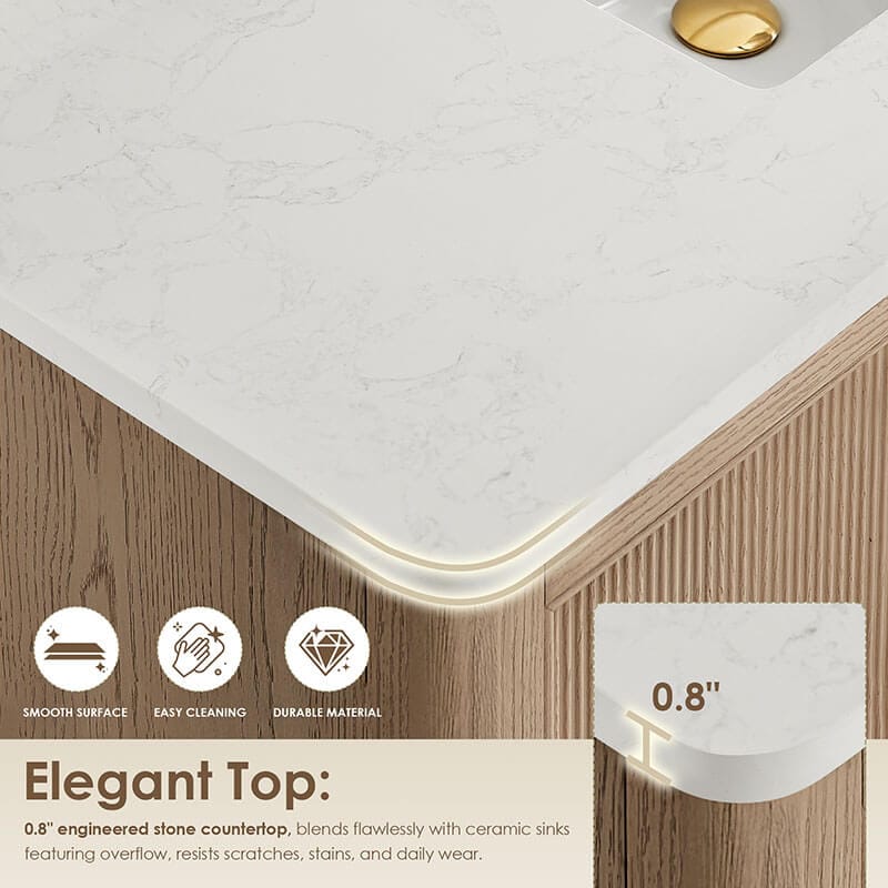 Blaise 72 Double Bathroom Vanity with Top Light Oak Countertop