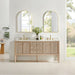 Blaise 72 Double Bathroom Vanity with Top Light Oak Front View