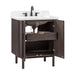 Blakely 30 inch Single Sink Bathroom Vanity Brown Oak in Calacatta Quartz Open Drawer