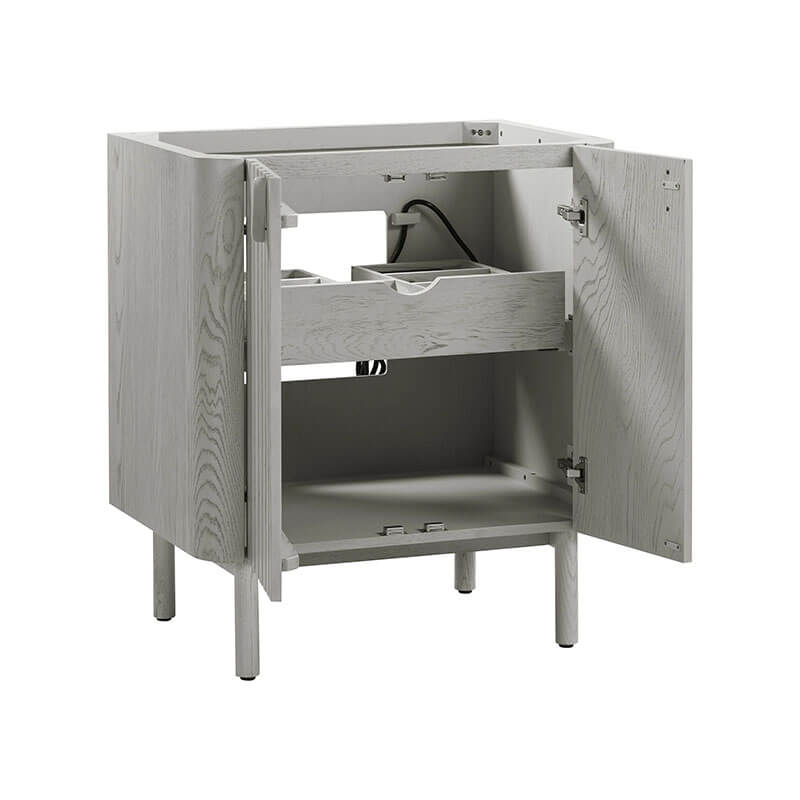 Blakely 30 Single Sink Bathroom Vanity Gray Oak Cabinet Only Open Drawer