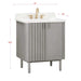 Blakely 30 Single Sink Bathroom Vanity Gray Oak in Calacatta Quartz Corner View
