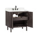 Blakely 36 inch Single Sink Bathroom Vanity Brown Oak in Calacatta Quartz Open Door