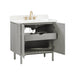 Blakely 36 inch Single Sink Bathroom Vanity Gray Oak in Calacatta Quartz Open Drawer