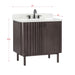 Blakely 36 Single Sink Bathroom Vanity Brown Oak in Calacatta Quartz Corner View