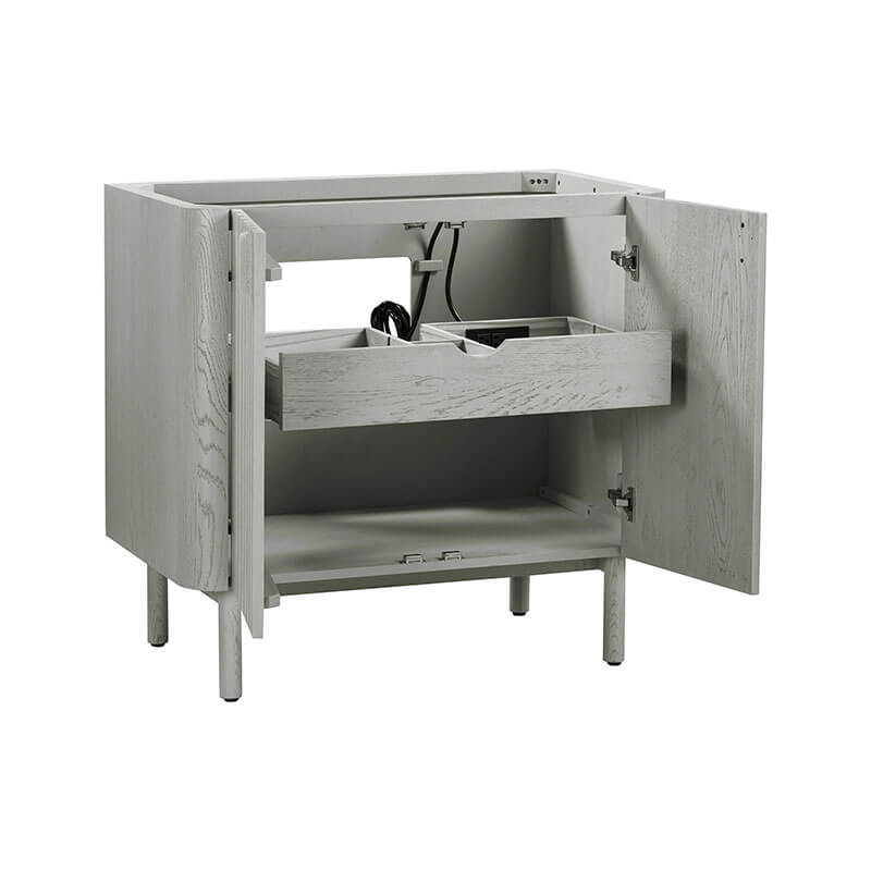 Blakely 36 Single Sink Bathroom Vanity Gray Oak Cabinet Only Open Drawer