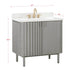 Blakely 36 Single Sink Bathroom Vanity Gray Oak in Calacatta Quartz Cornser View