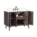 Blakely 48 inch Single Sink Bathroom Vanity Brown Oak in Calacatta Quartz Open Drawer