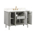 Blakely 48 inch Single Sink Bathroom Vanity Gray Oak in Calacatta Quartz Open Drawer
