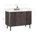 Blakely 48 Single Sink Bathroom Vanity Brown Oak in Calacatta Quartz Corner View
