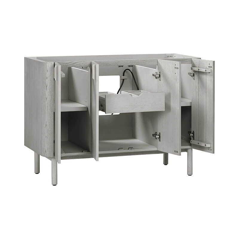 Blakely 48 Single Sink Bathroom Vanity Gray Oak Cabinet Only Open Drawer