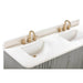 Blakely 60 Double Sink Bathroom Vanity Gray Oak in Calacatta Quartz