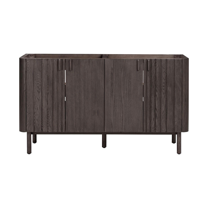 Blakely 60 inch Double Sink Bathroom Vanity Brown Oak Cabinet Only