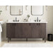 Blakely 72 Double Sink Bathroom Vanity Brown Oak in Calacatta Quartz Front View